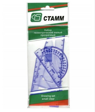Набор малый (треуг.2шт, лин.16, тр-р) в европодвесе прозрачный тонир.