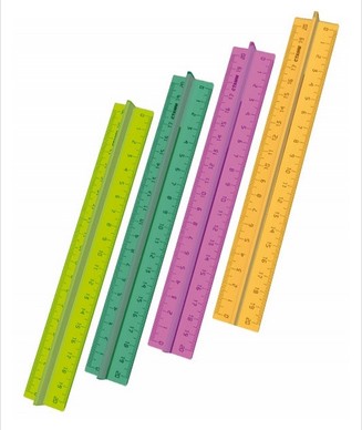 Линейка 20см с держ. NEON Cristal 4цв.
