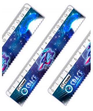 Линейка 15см с волнистым краем  Space
