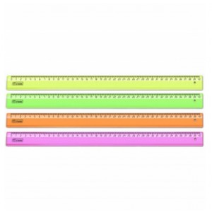 Линейка 40см  NEON Cristal ассорти 100 шт