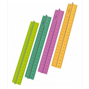 Линейка 20см с держ. NEON Cristal 4цв.