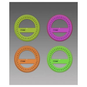 Транспортир 10см 360* NEON Cristal ассорти 100шт
