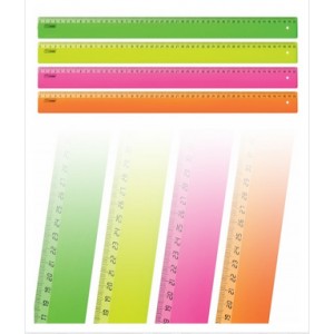 Линейка 50см  NEON  4цв.